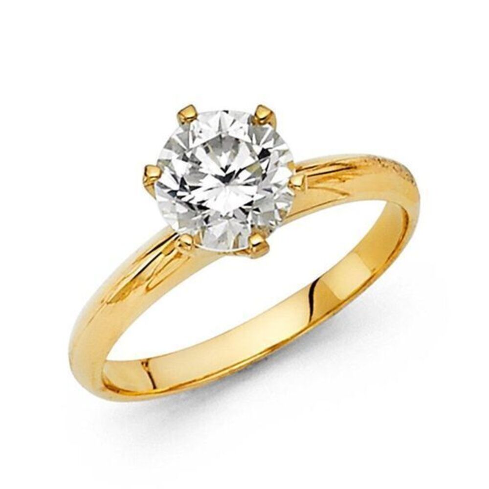 New Real Solid Real 14k Yellow Gold or white Gold Engagement Ring
